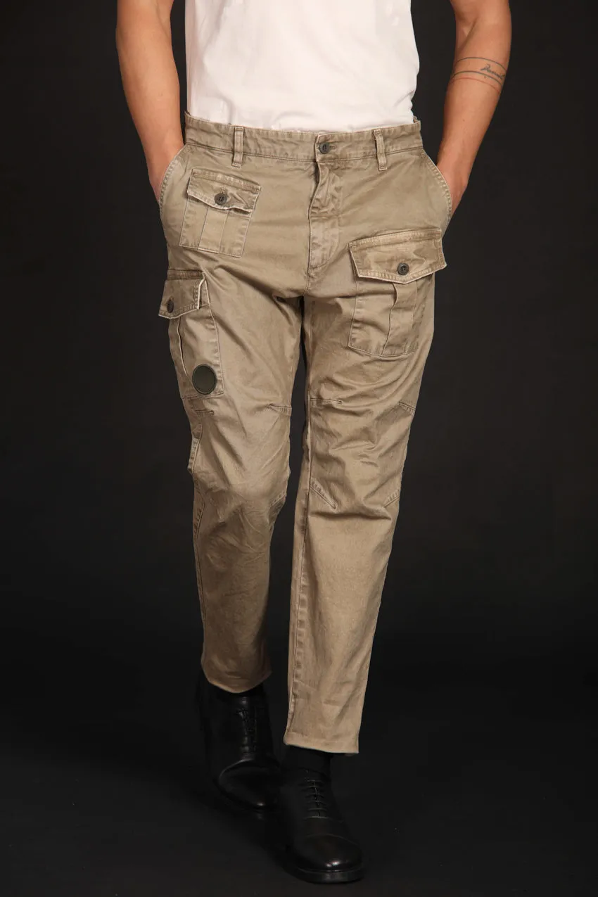 George Coolpocket pantalone cargo uomo in gabardina Logo Limited Edition carrot fit ①