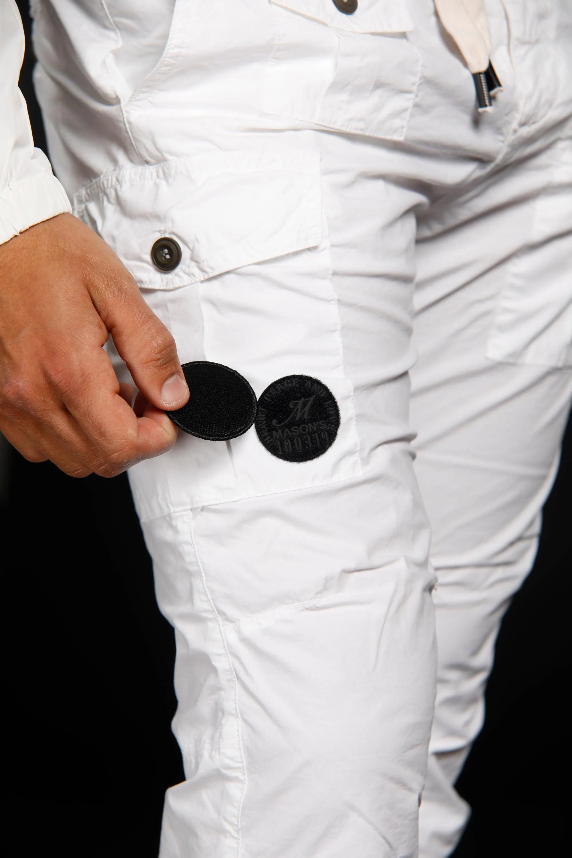 George pantalone cargo uomo in tela paracadute Logo edition carrot fit