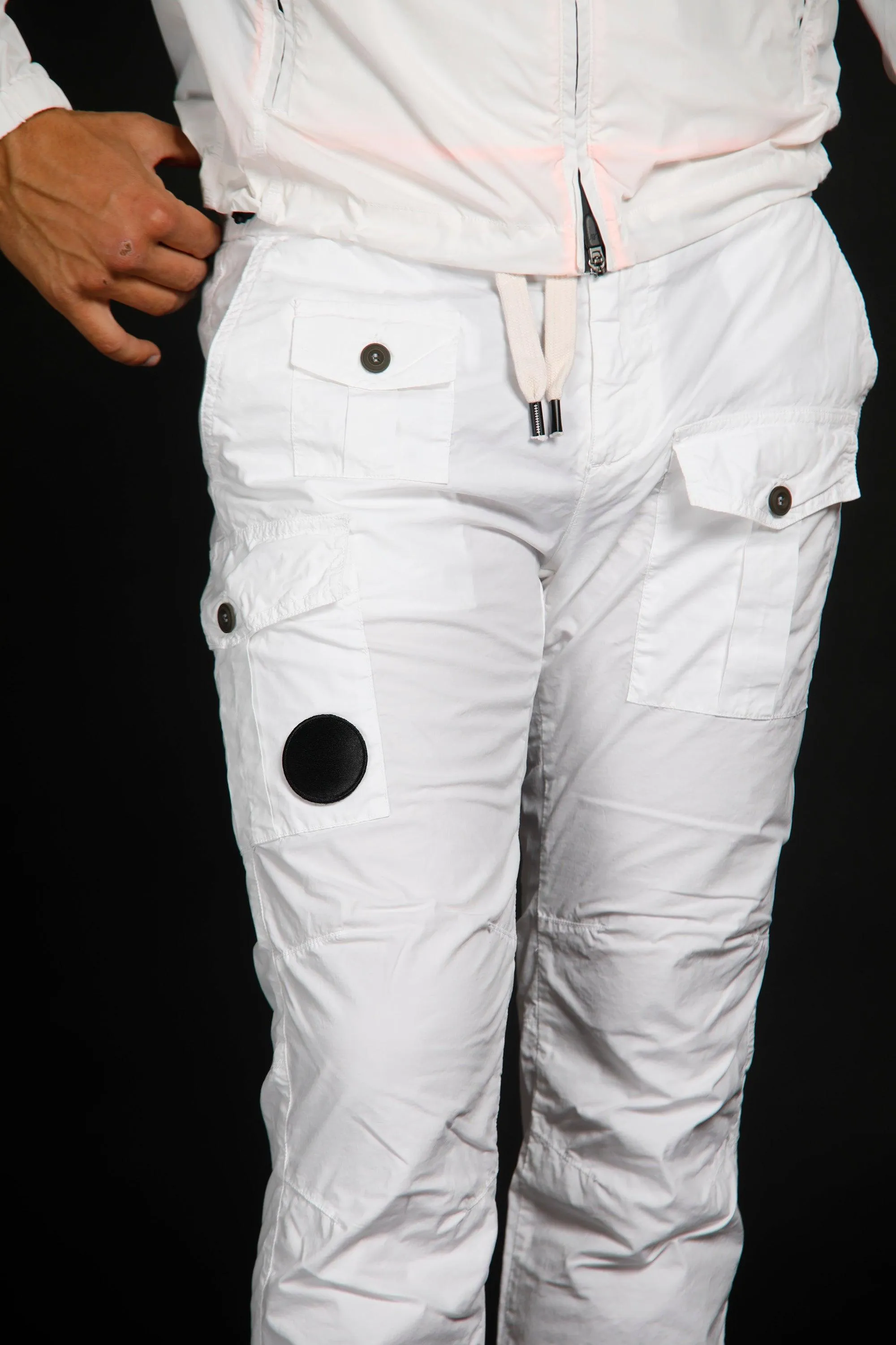George pantalone cargo uomo in tela paracadute Logo edition carrot fit