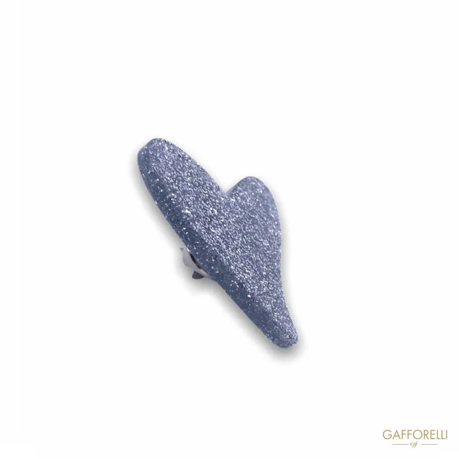 Glitter Heart Pins with Butterfly Hook Closure D132 - Gafforelli Srl