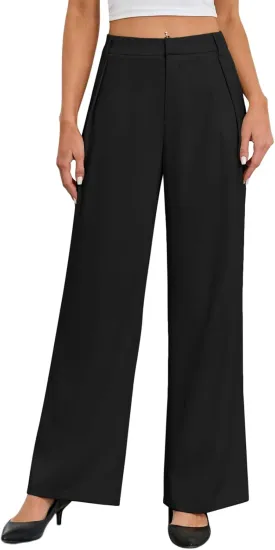 Gracyoga Women's Wide Leg Petite Dress Pants High Waisted Casual Work Trousers 2025 Business Outfits with Pockets