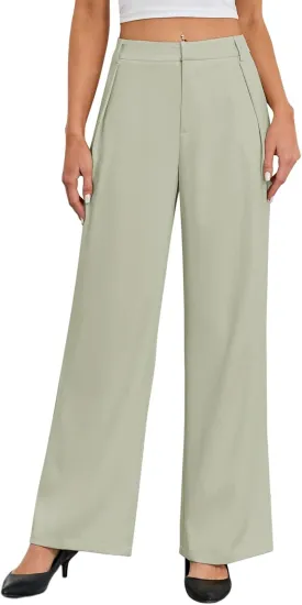 Gracyoga Women's Wide Leg Petite Dress Pants High Waisted Casual Work Trousers 2025 Business Outfits with Pockets