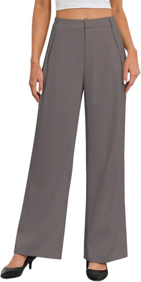 Gracyoga Women's Wide Leg Petite Dress Pants High Waisted Casual Work Trousers 2025 Business Outfits with Pockets