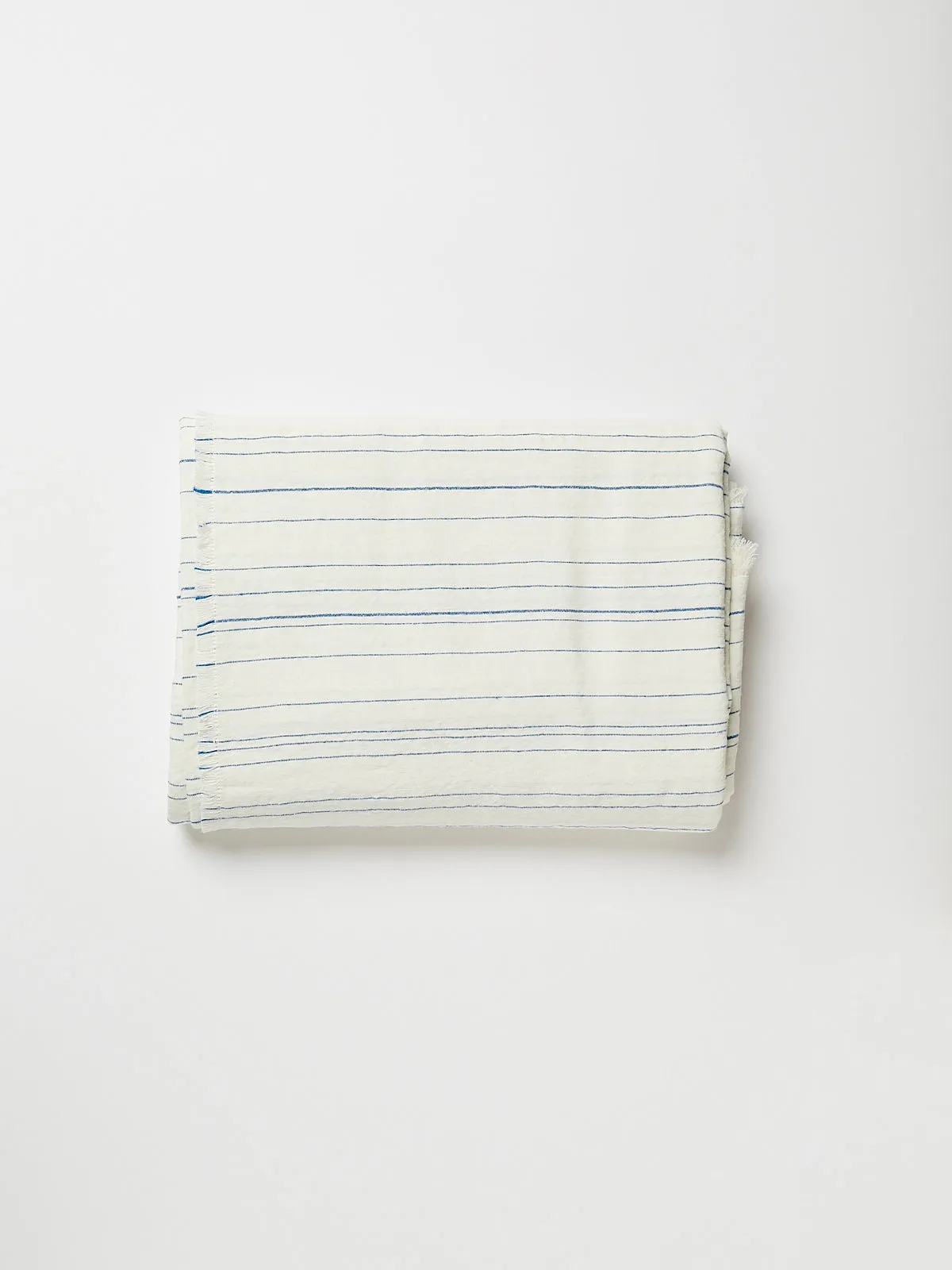 Greta Tablecloth in White/Cobalt Blue