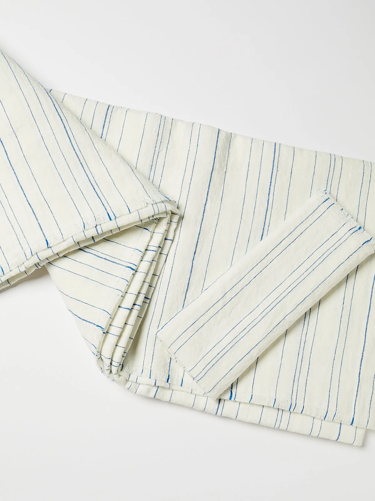 Greta Tablecloth in White/Cobalt Blue
