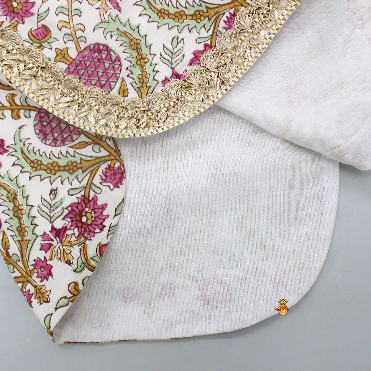 Hand Block Printed Kurti And Lehenga With Dupatta