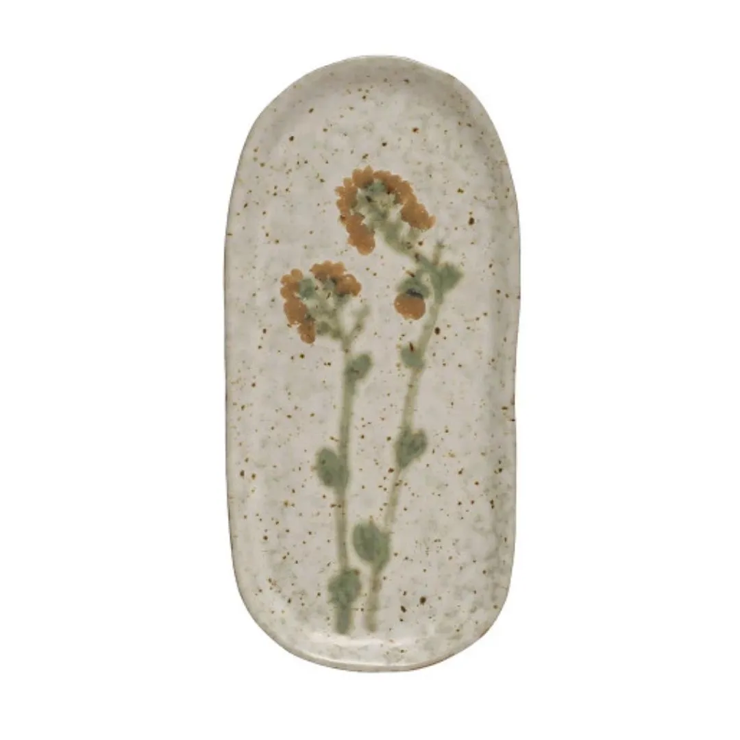 Hand Painted Stoneware Plate - Assorted 3 Styles