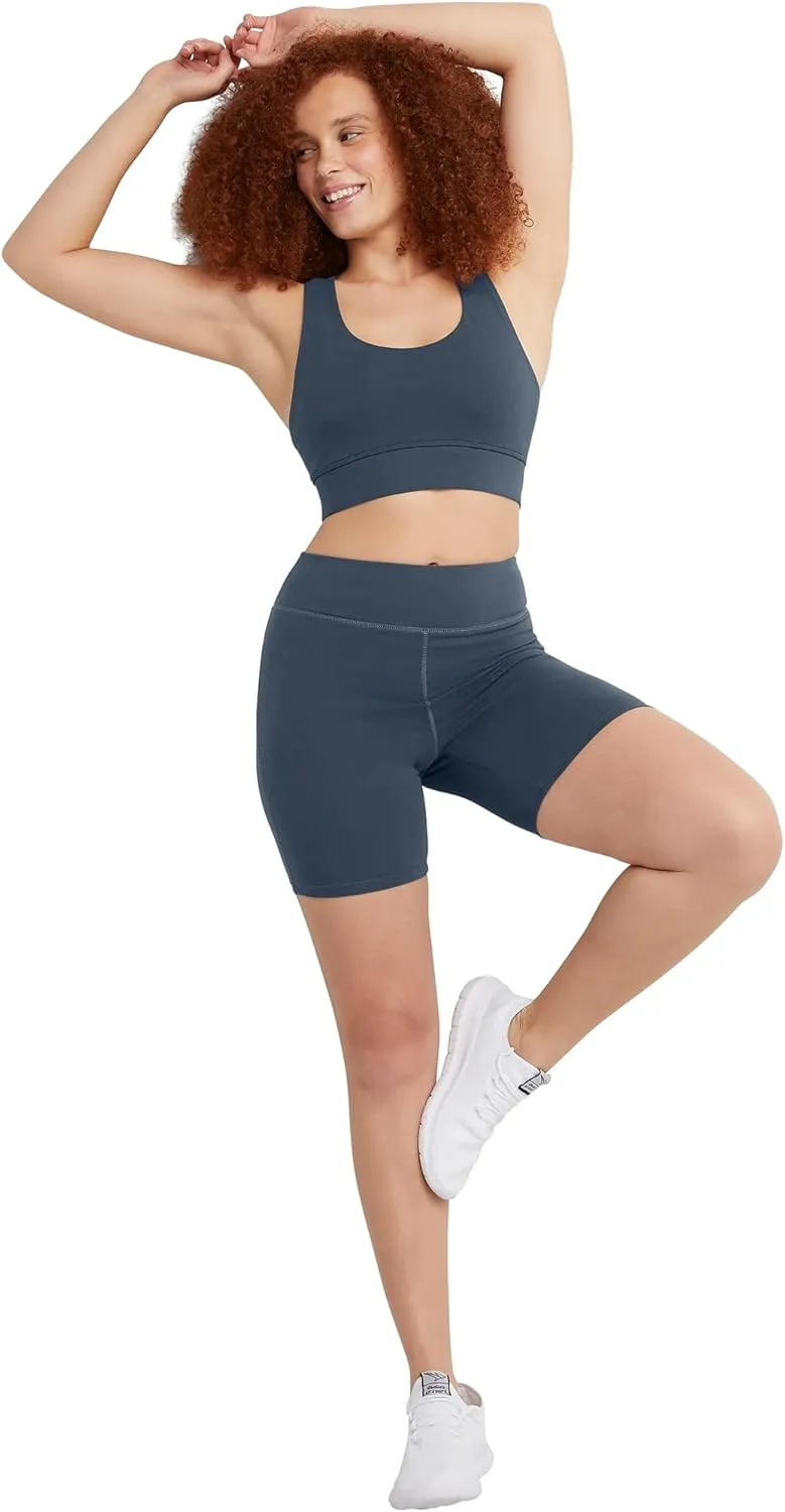 Hanes Women's Originals Cotton Stretch High Rise Bike Shorts