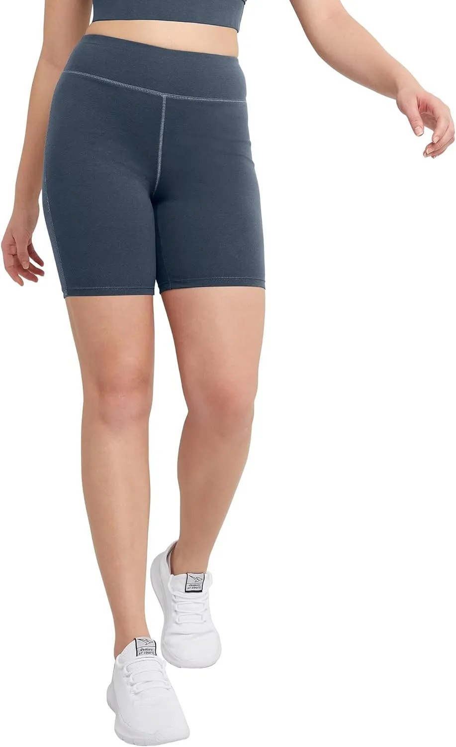 Hanes Women's Originals Cotton Stretch High Rise Bike Shorts