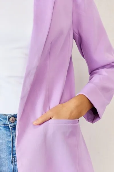 Lilac Open Front Blazer