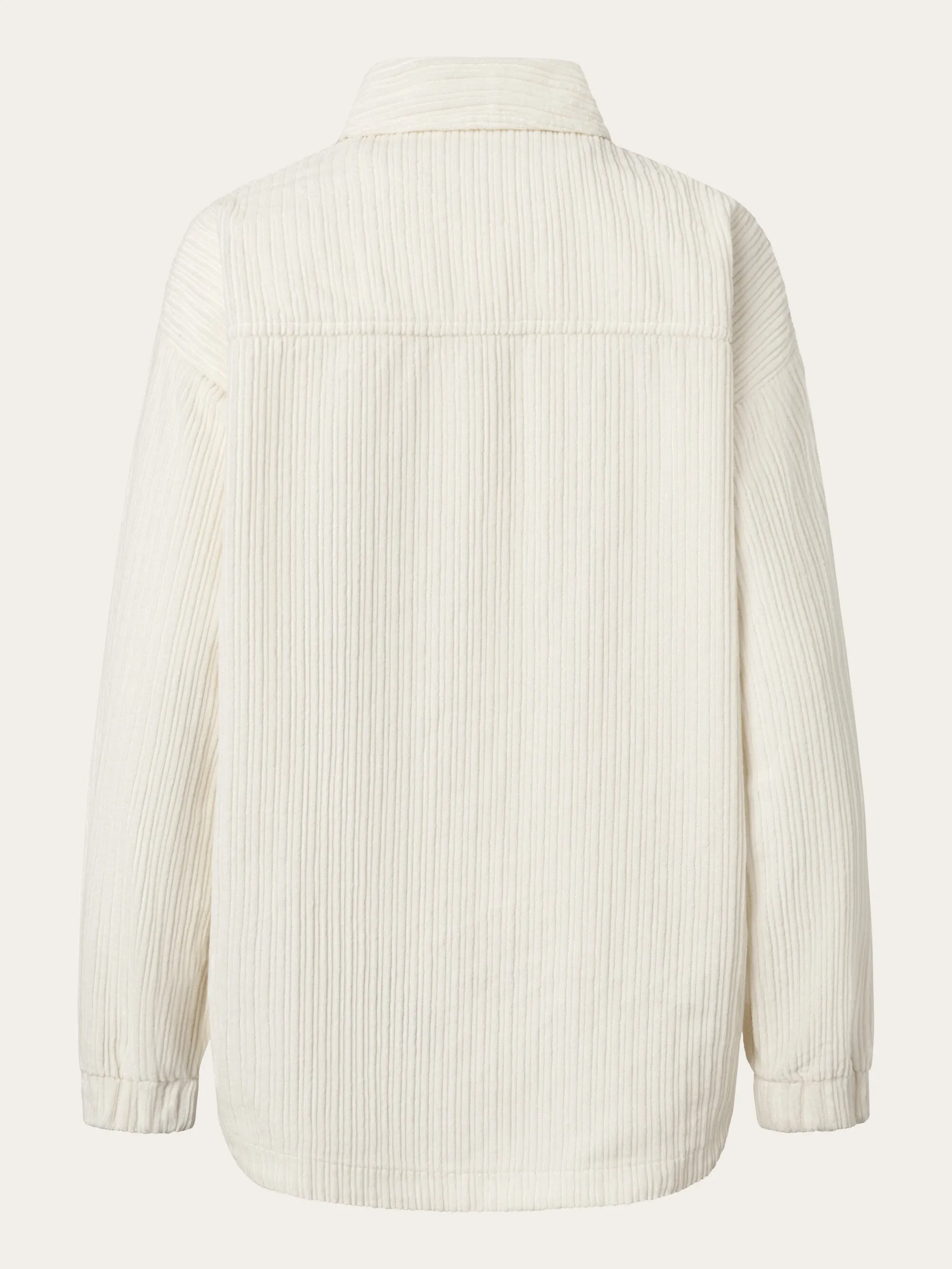 Loose irregular corduroy overshirt - Buttercream