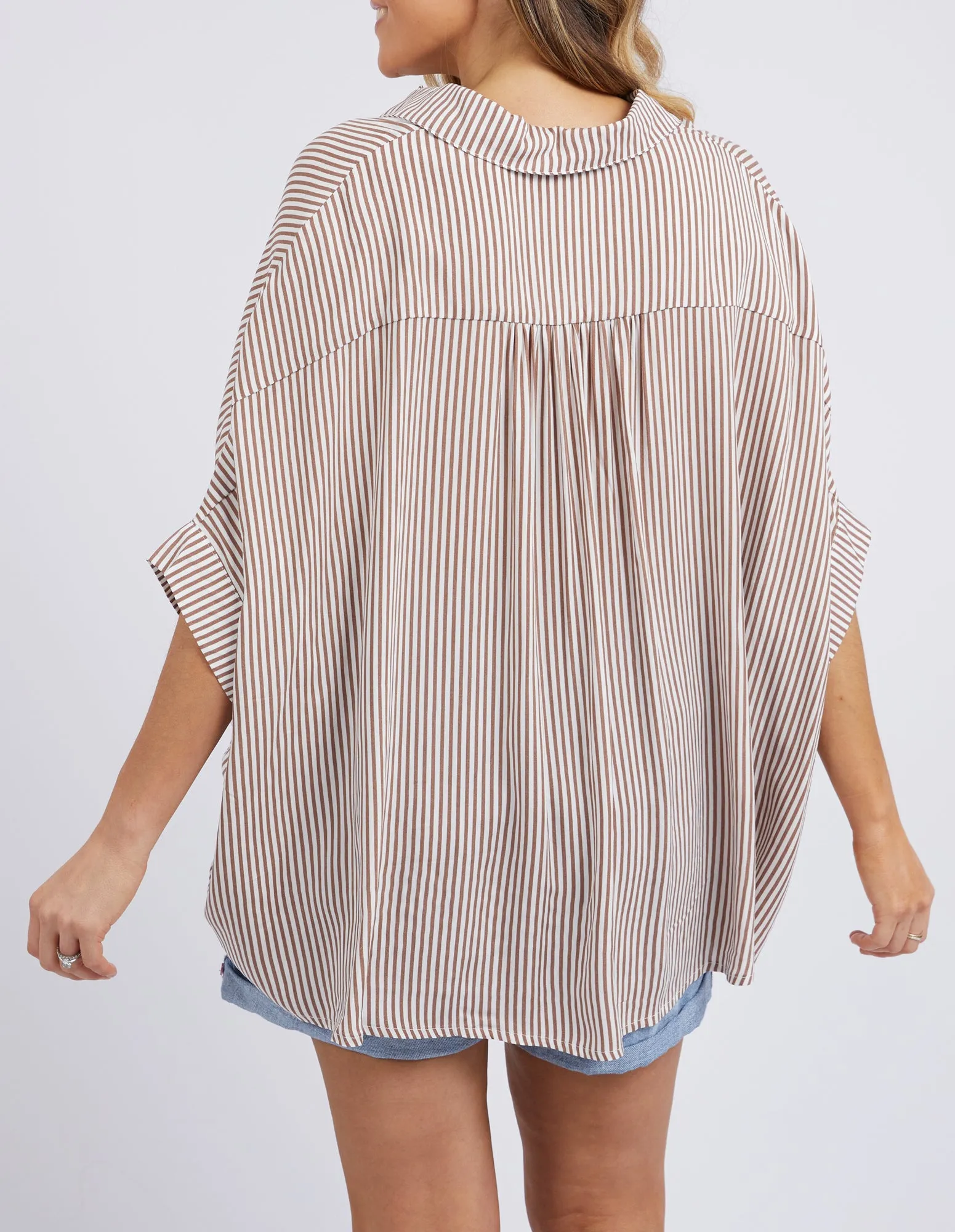 Luna Shirt Mocha & White Stripe