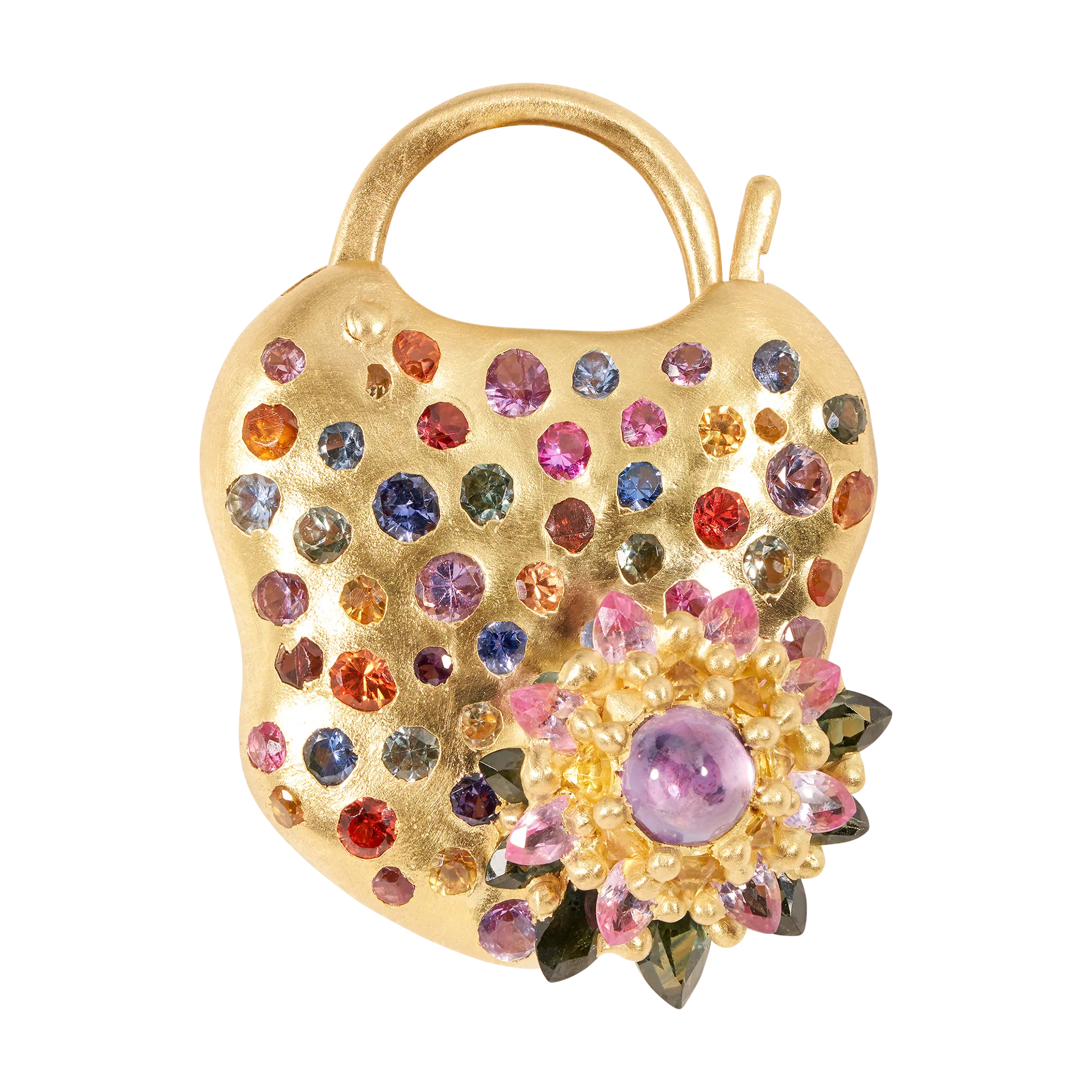 Medium Rainbow Daisy Padlock Necklace - Made to Order