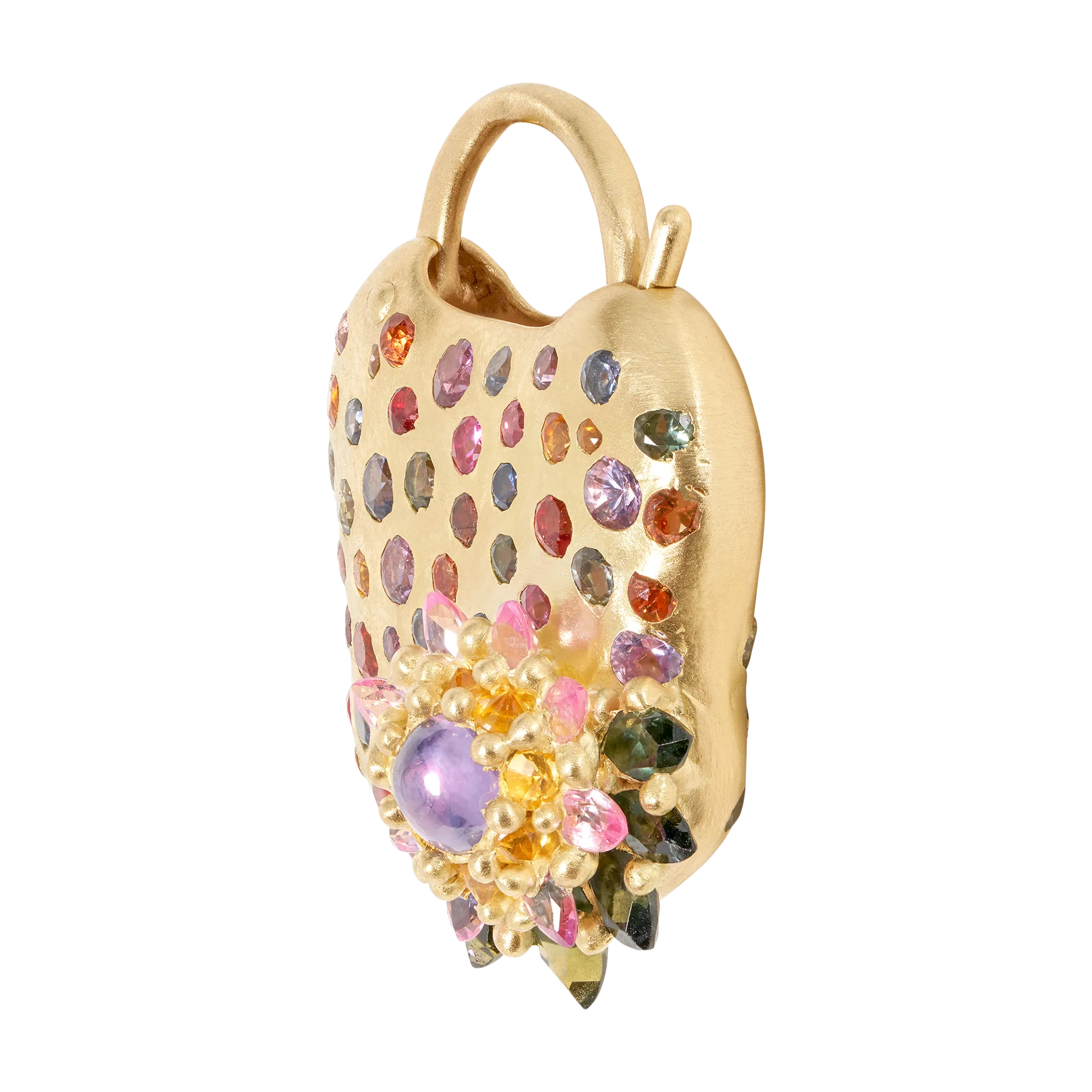 Medium Rainbow Daisy Padlock Necklace - Made to Order