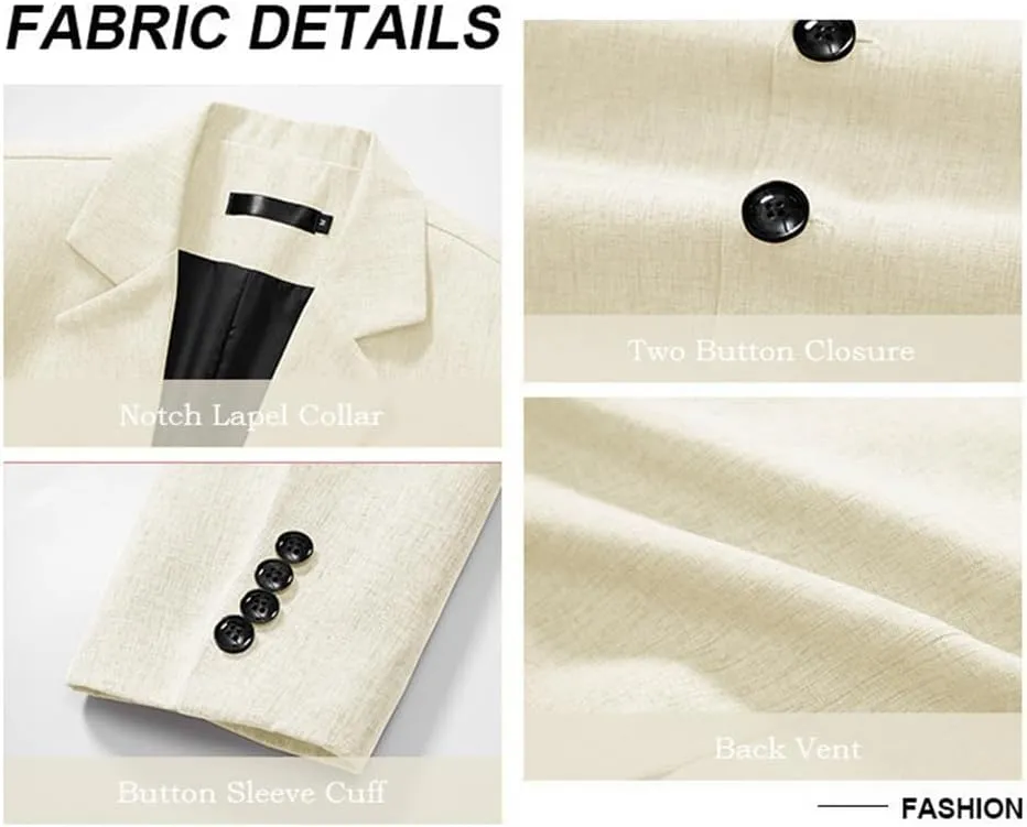 Men's Blazer Sport Coats Casual 2 Button Notched Lapel Lightweight Suit Jackets for Daily Wedding Prom