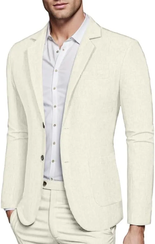 Men's Blazer Sport Coats Casual 2 Button Notched Lapel Lightweight Suit Jackets for Daily Wedding Prom
