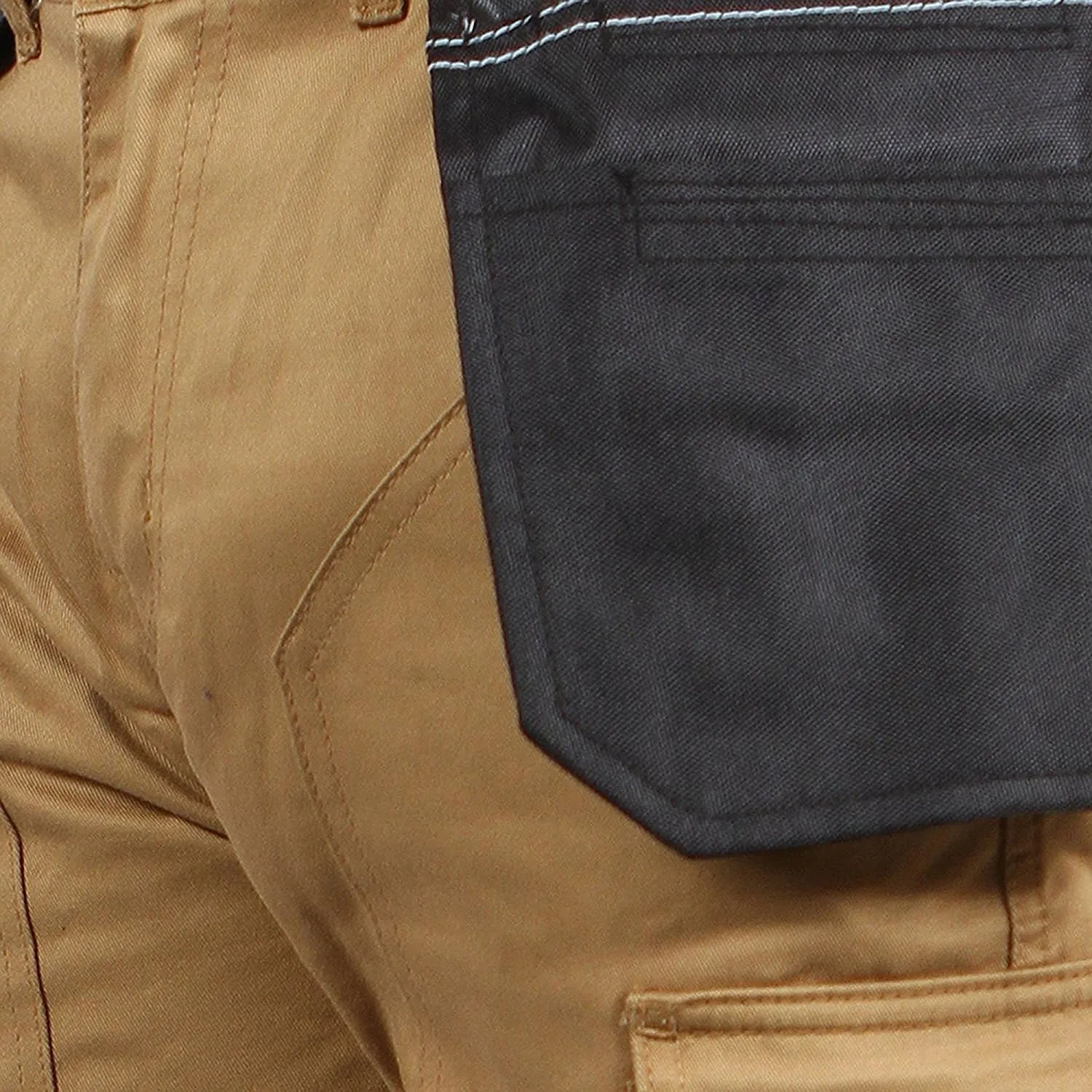 Mens Cargo Pants Khaki Black Grey Cordura Utility Work Safety Trousers Knee Pad Pockets
