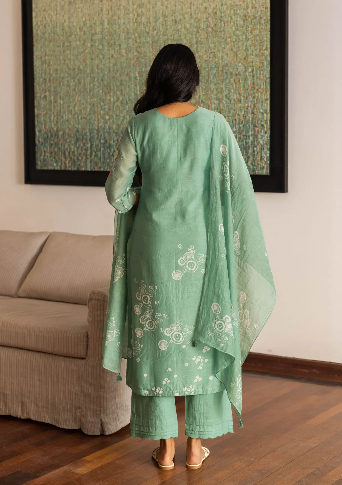 Mint Floral Kurta Set