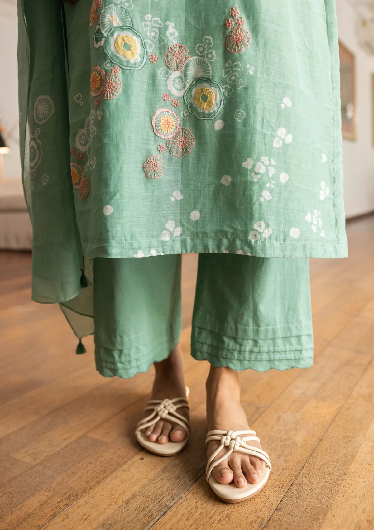 Mint Floral Kurta Set