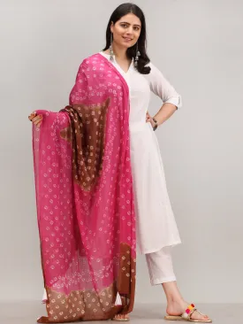 Noor Banaz - Self Emboss Work ALine Kurta Pant Set With Bandhini Dupatta - KS39AXXD8