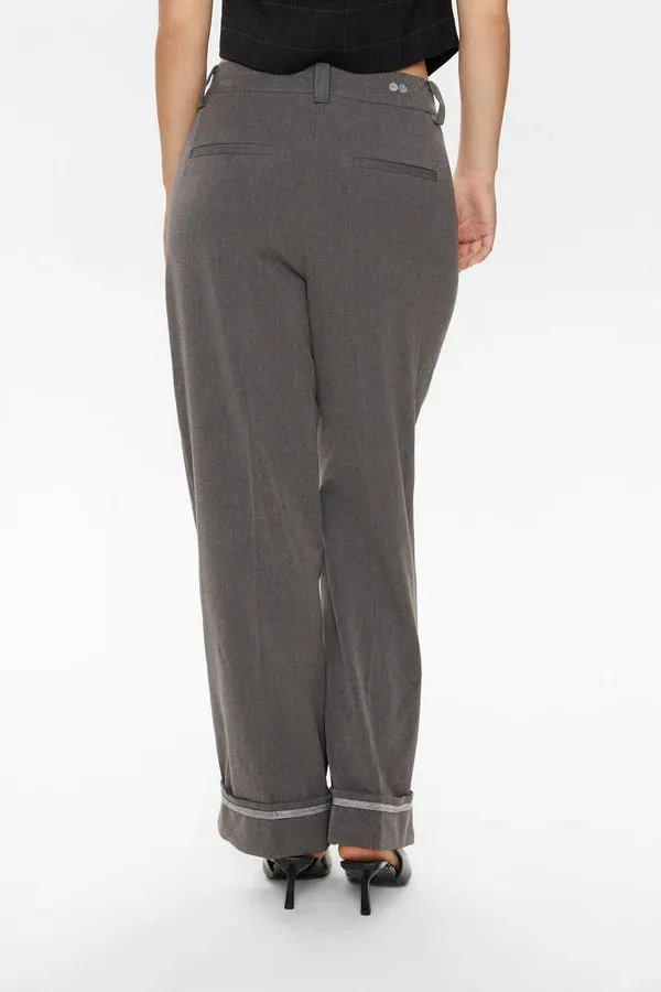 Numph Nuhayden Pant in Medium Grey Melange