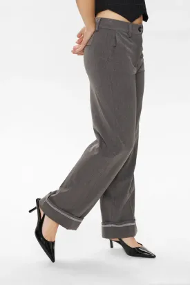 Numph Nuhayden Pant in Medium Grey Melange