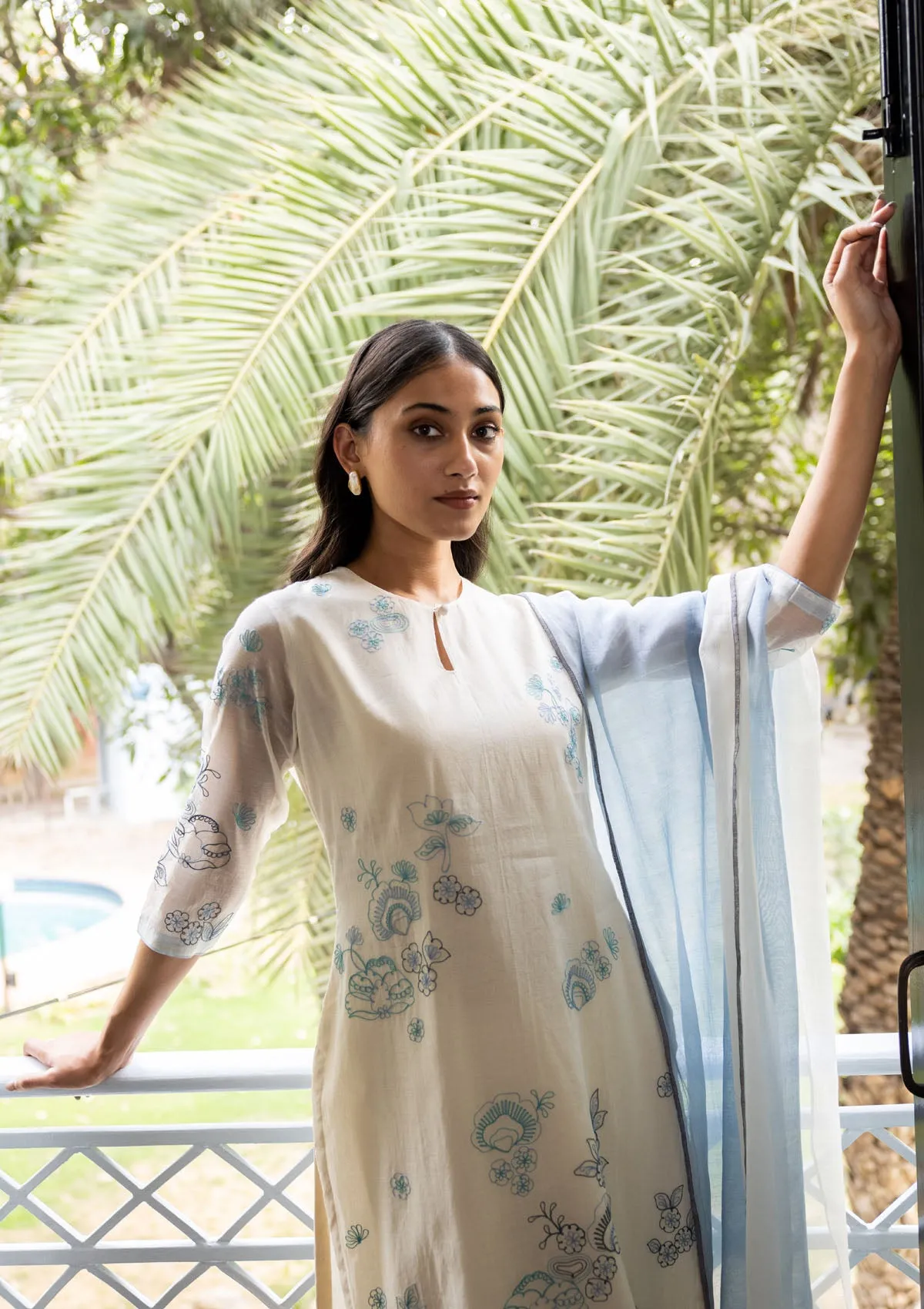 Pearl Embroidered Kurta
