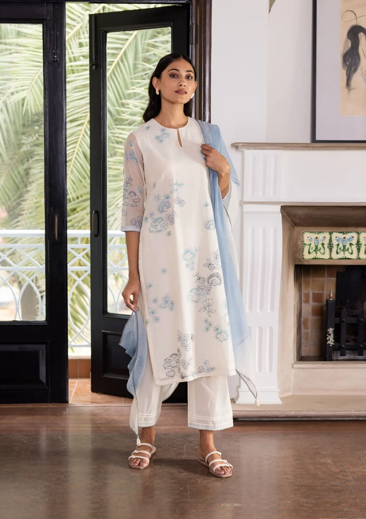 Pearl Embroidered Kurta