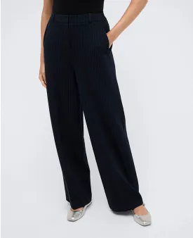 Pinstripe High Rise Wide Leg Trouser