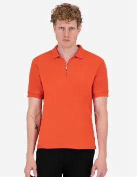 Playera Polo Con Cierre Holstone Slim Fit - Naranja