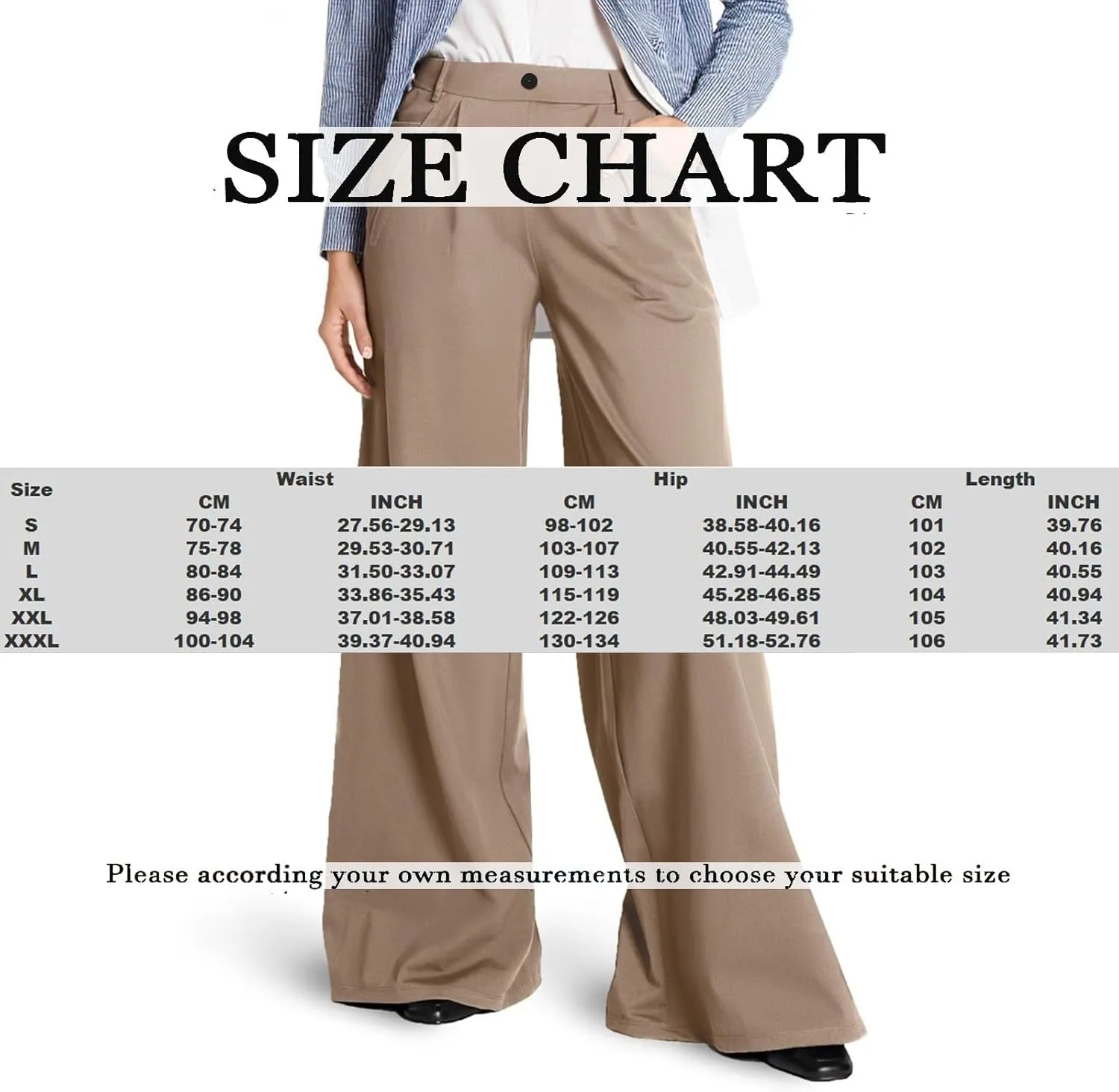 Plus Size Business Casual Pants for Women Wide Leg Dress Pants Palazzo Trousers for Office Work