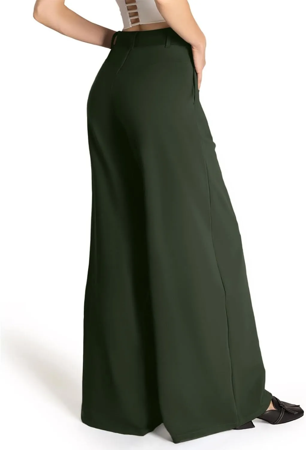Plus Size Business Casual Pants for Women Wide Leg Dress Pants Palazzo Trousers for Office Work