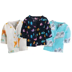 Polka Tots Pack of 3 Full Sleeve Vest/Jhabla - Multicolor