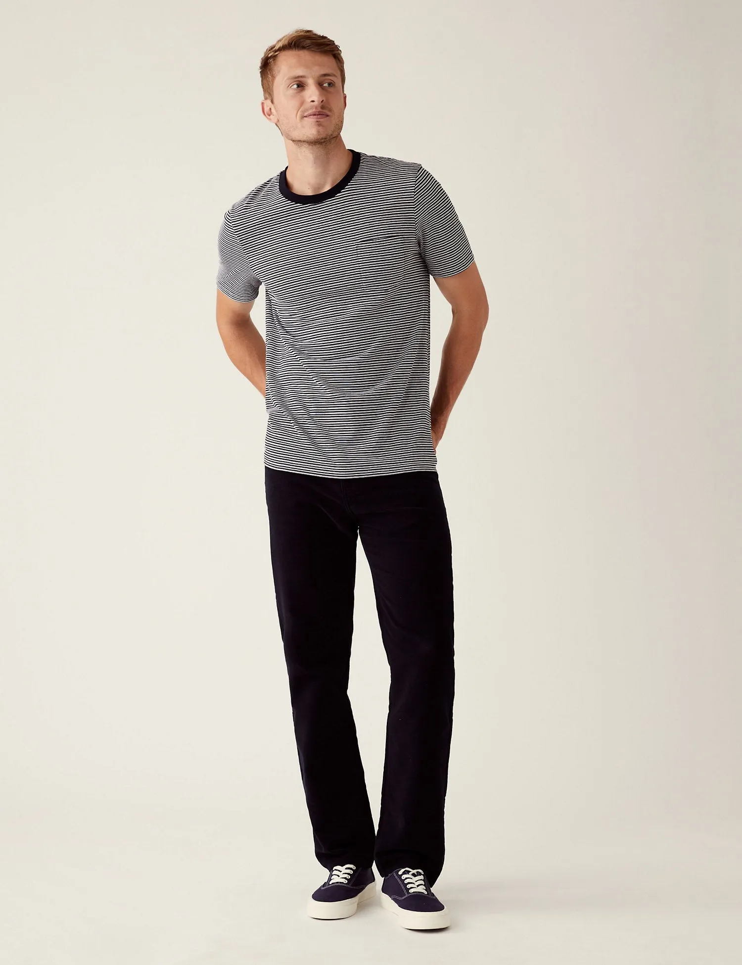 Pure Cotton Textured Striped T-Shirt