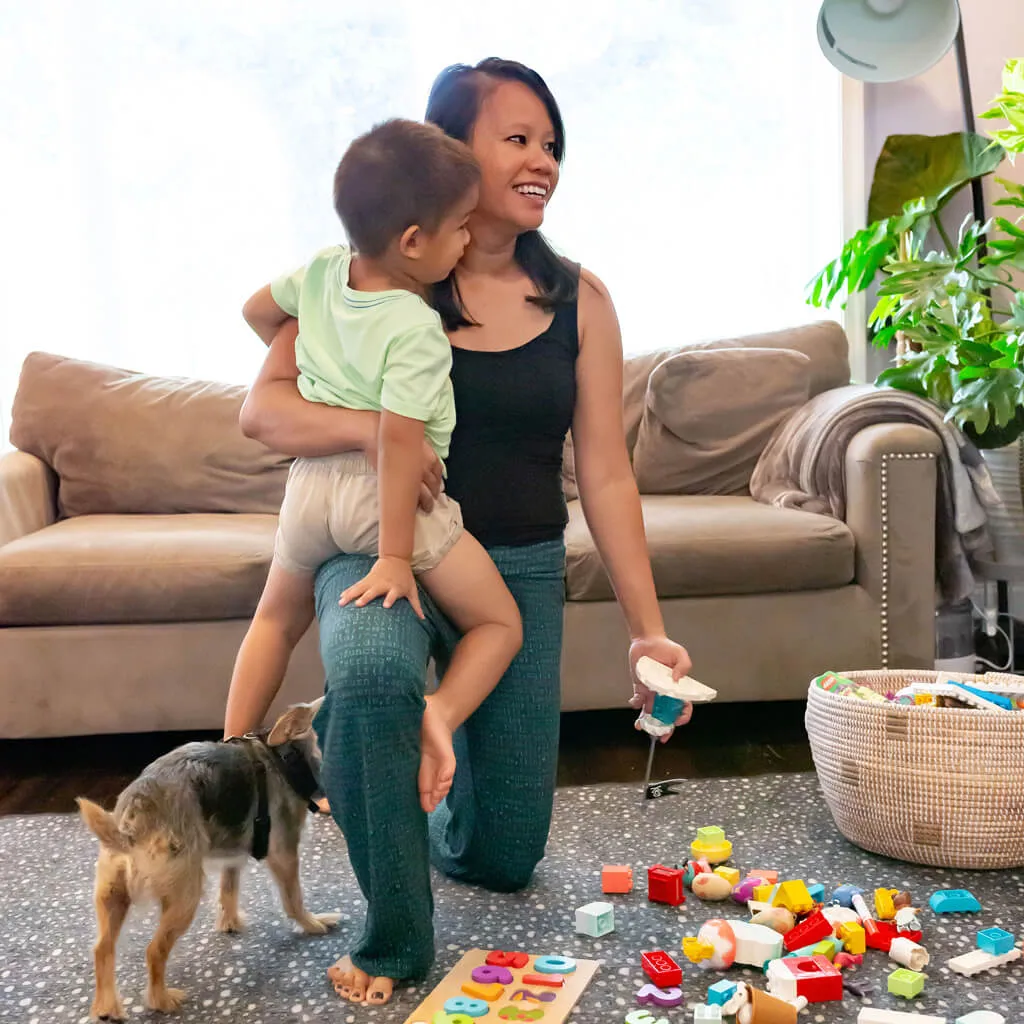 "Lazy Loading" Coding Foldover Straight Leg Lounge Pants with Pockets