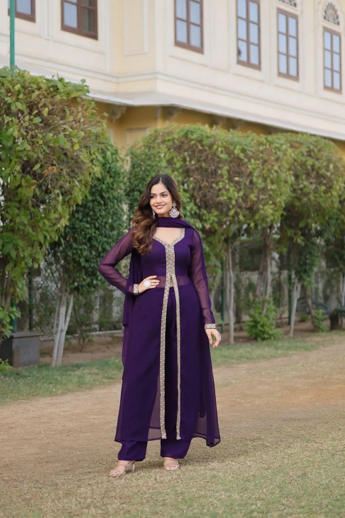 Readymade Embroidered Work Women Kurti Pant With Dupatta Set