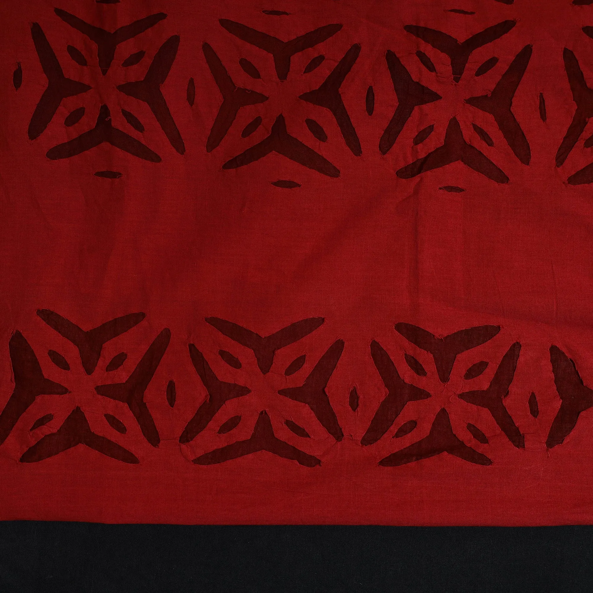 Red - 3pc Cut Work Cotton Barmer Applique Dress Material 39