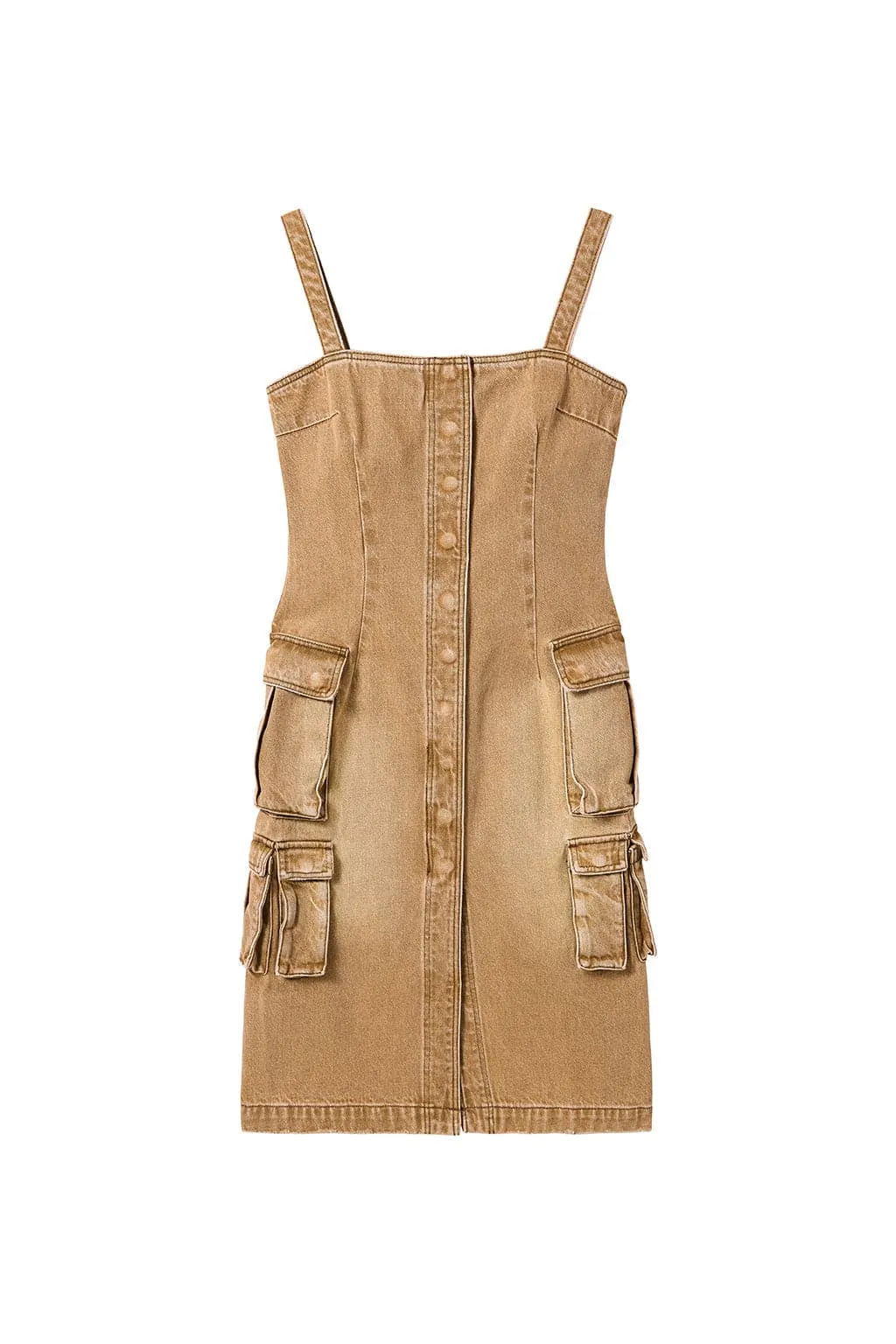Retro Cargo Style Suspender Dress