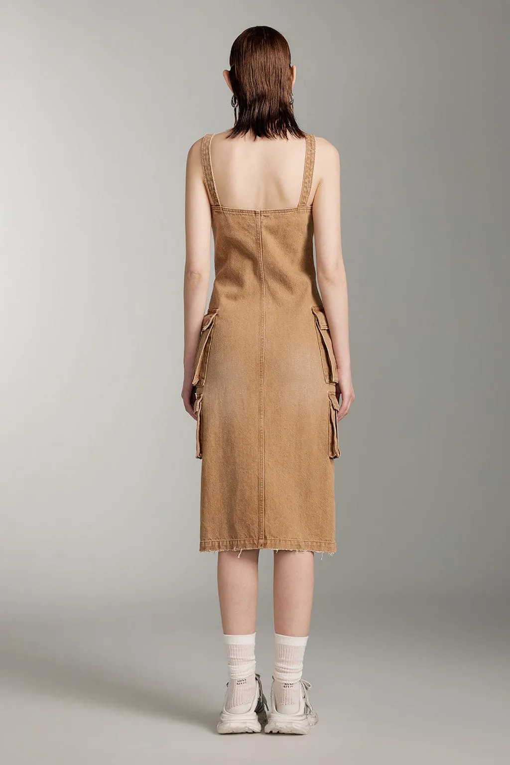 Retro Cargo Style Suspender Dress