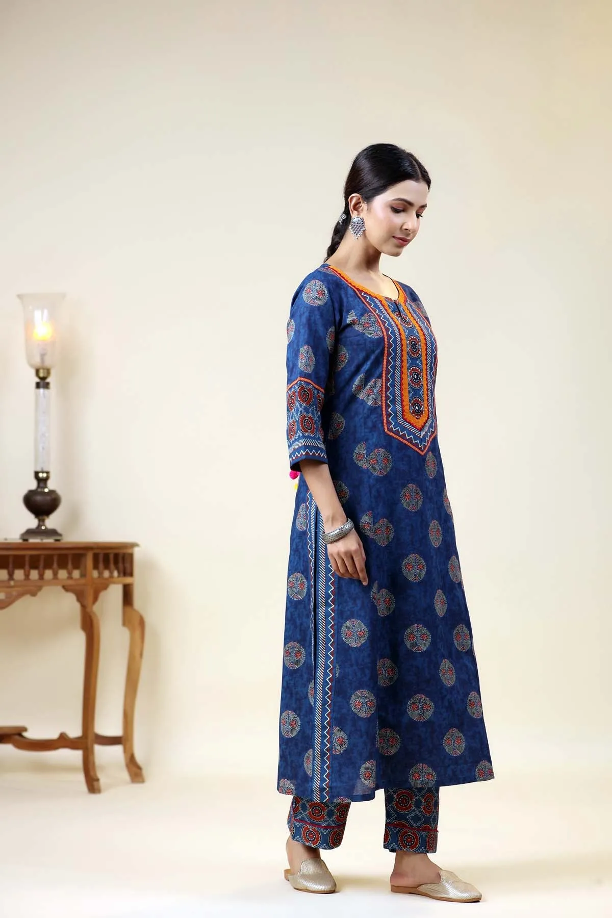 Royal Blue A-Line Kurta/Pant Set