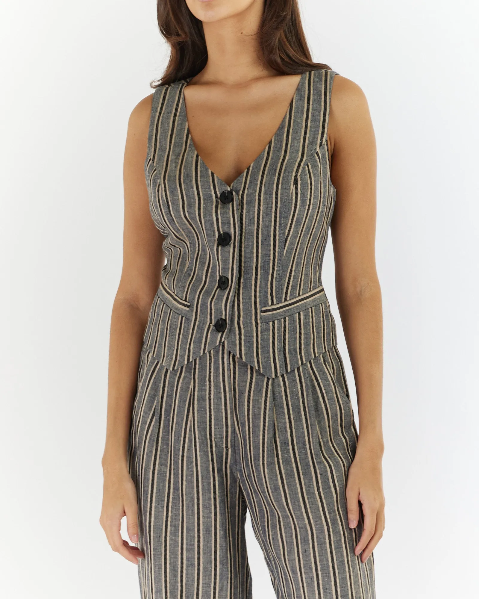 Set Sail Linen Stripe Vest