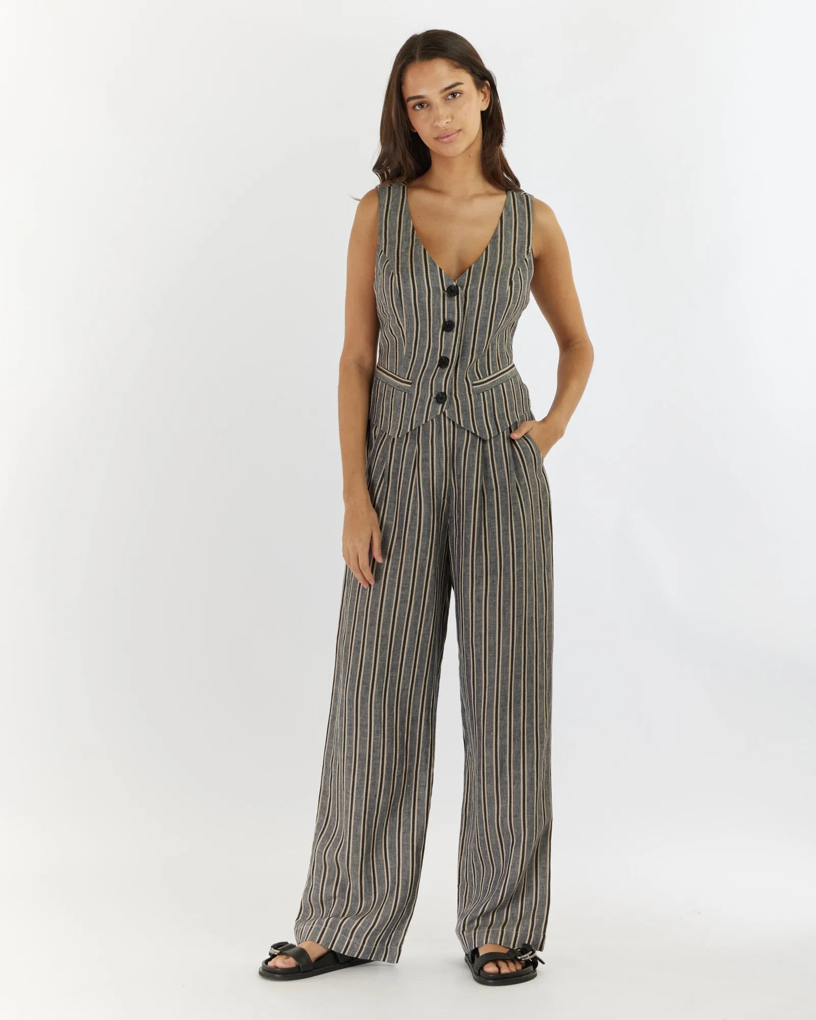 Set Sail Linen Stripe Vest