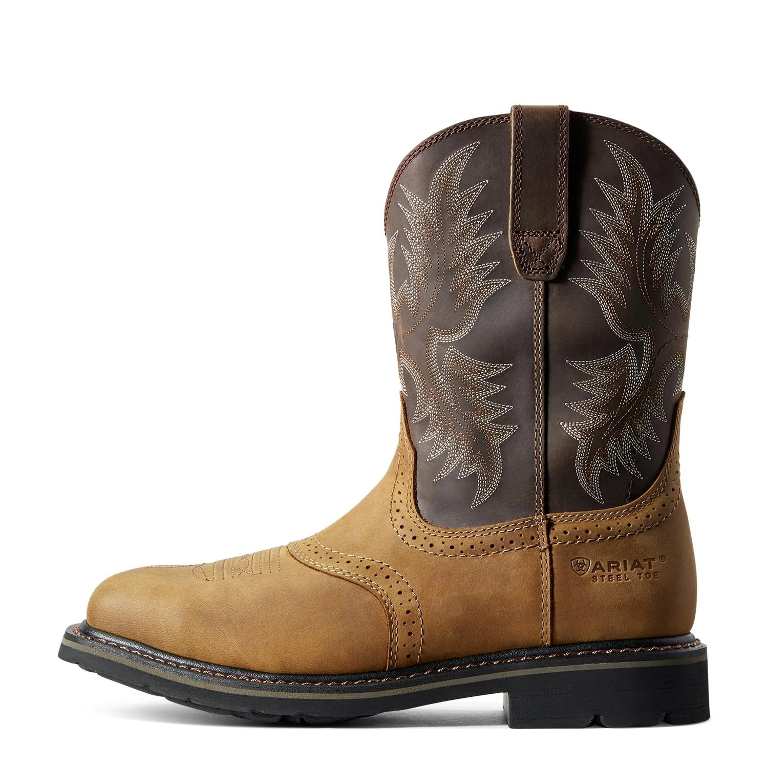 Sierra Steel-Toe Wide Square Toe Work Boot Aged Bark