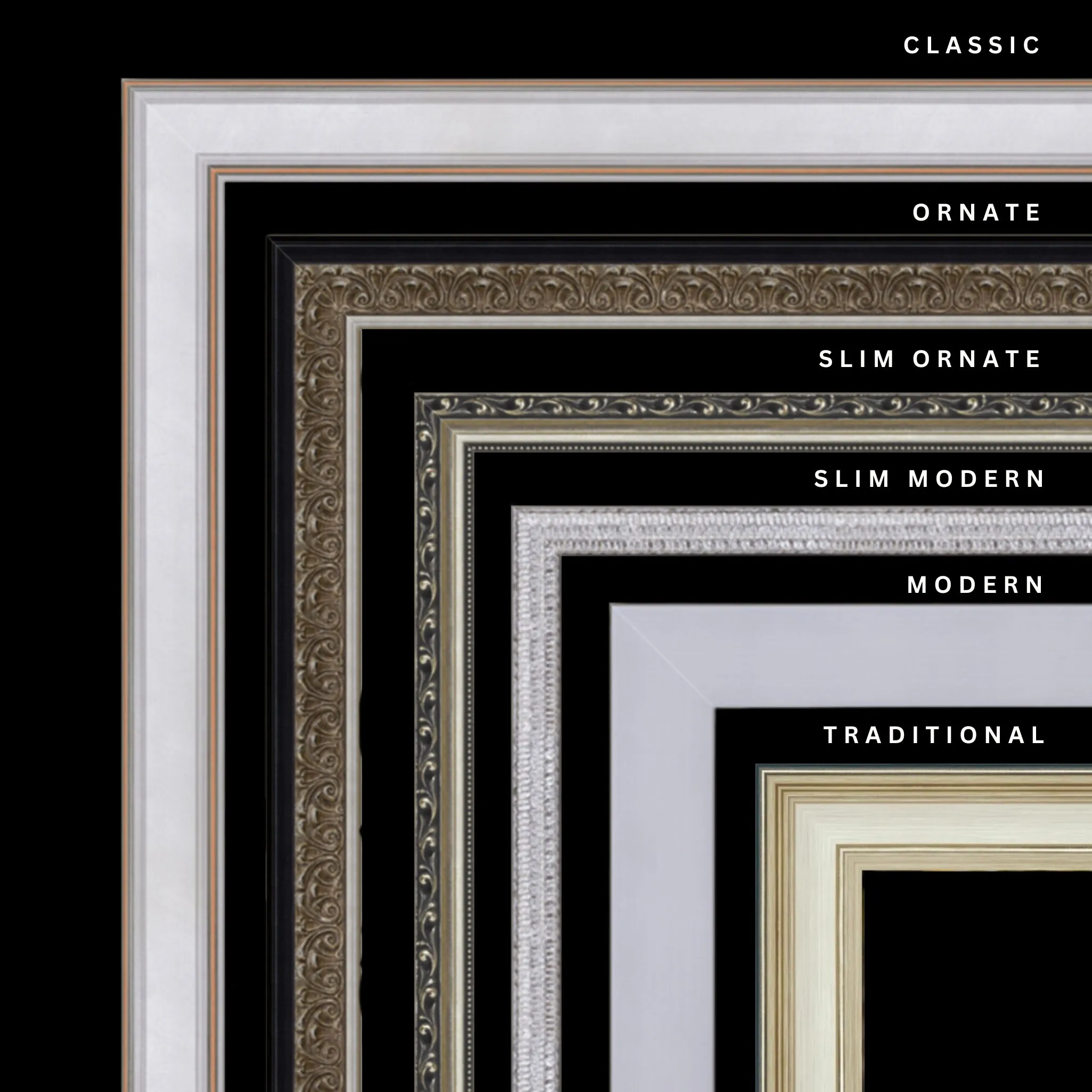 Silver 16x38 Picture Frame Ornate Traditional Classic Antique