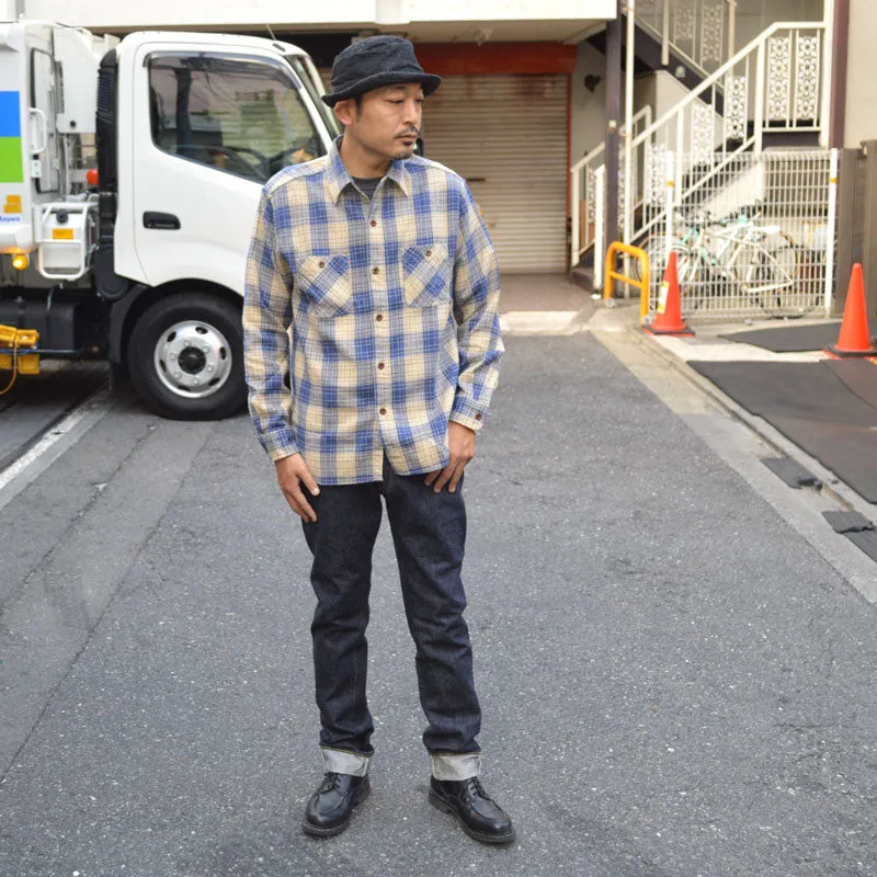 SUGAR CANE "SC29358" TWILL CHECK L/S WORK SHIRT