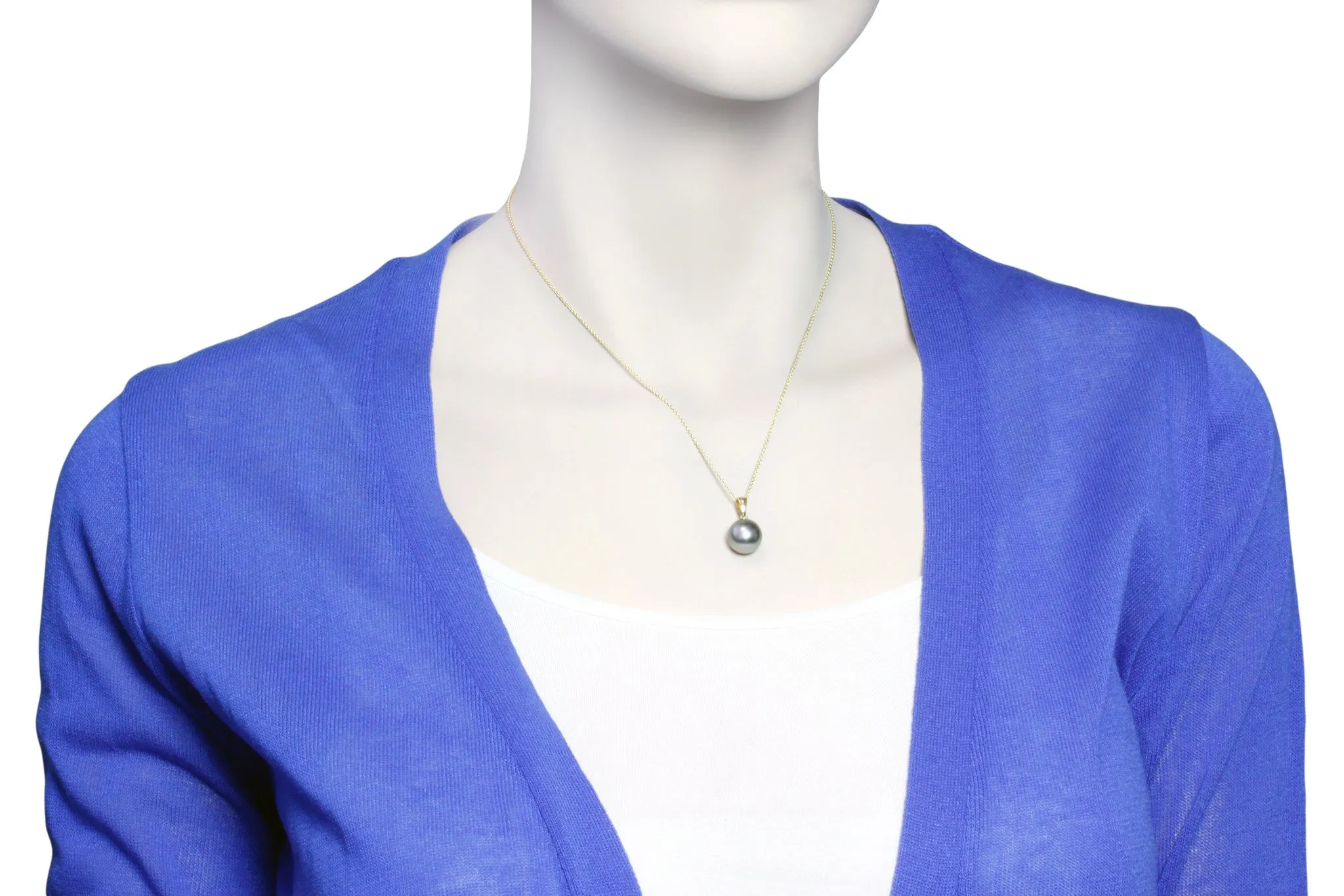 Tahitian pearl pendant - 18k yellow gold