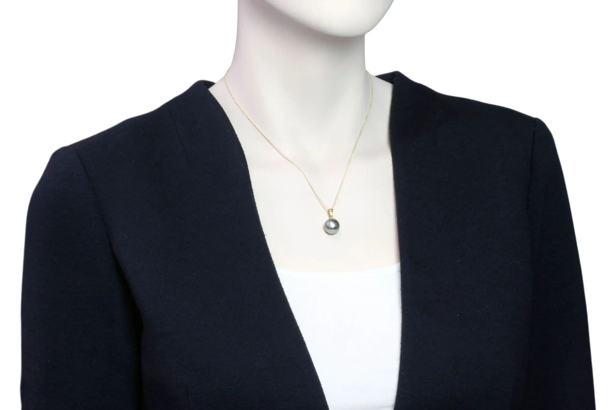 Tahitian pearl pendant - 18k yellow gold