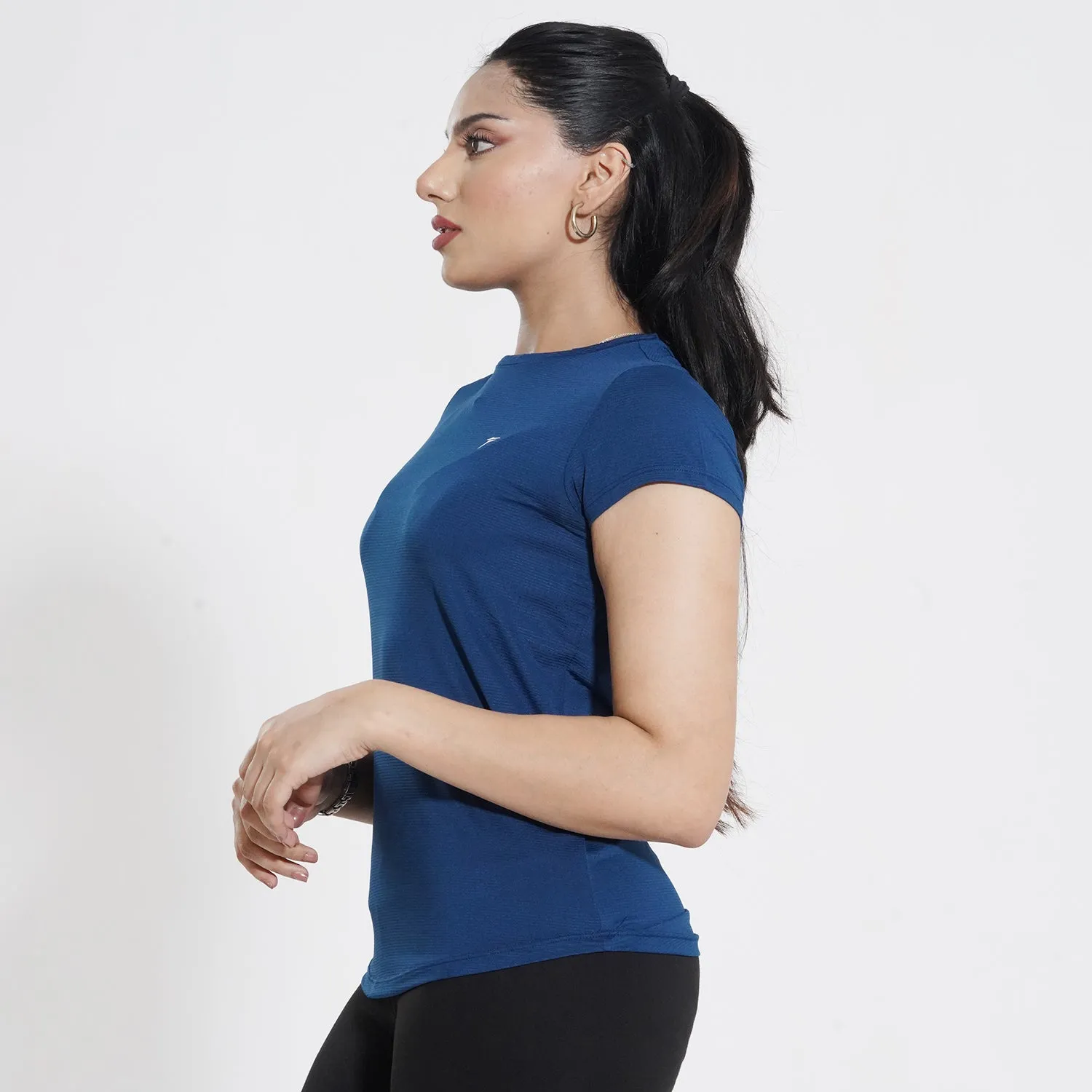 Tf-Premium Imperial Blue Cap Sleeve Women Top