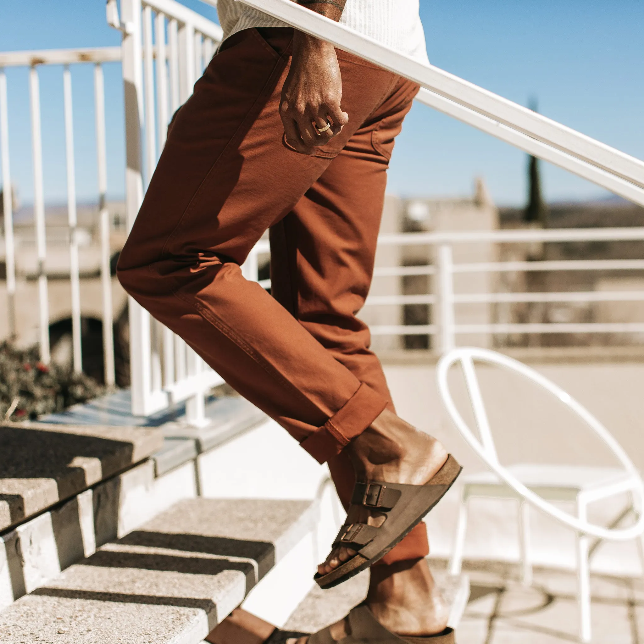The Camp Pant in Rust Reverse Sateen