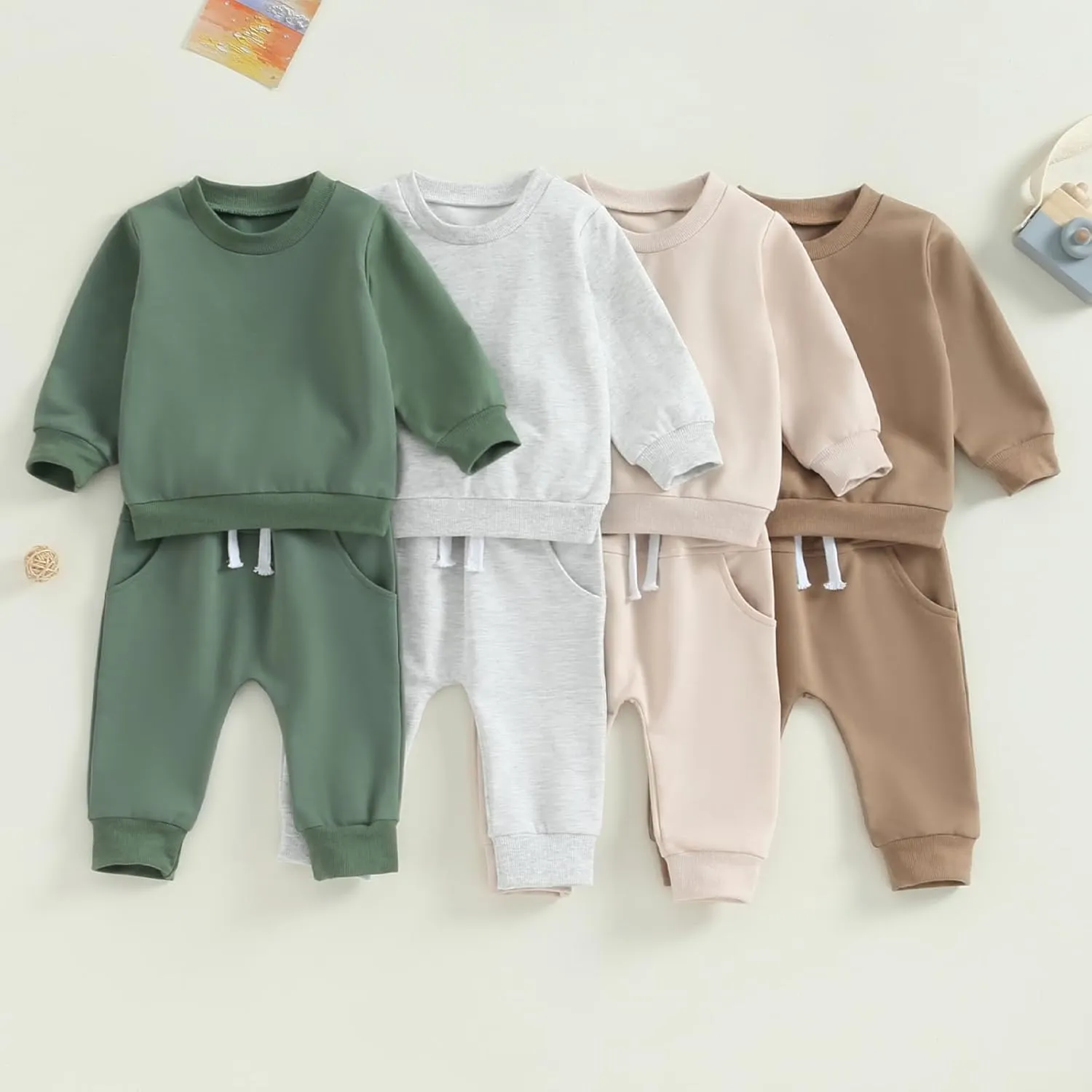 Tiaham Baby Boy Clothes Girl Outfits Fashion Sweatshirt Sweat Pant Kids Toddler Tops Pant Sets